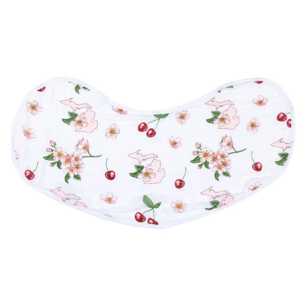 Baby Burp Cloth & Bib Combo: Michigan Baby (Floral)-thumbmail-3