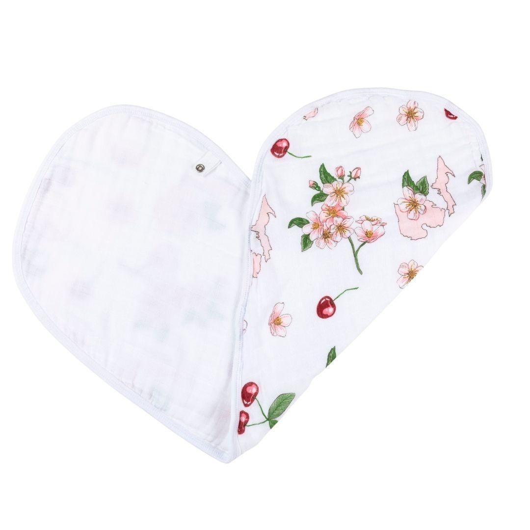 Baby Burp Cloth & Bib Combo: Michigan Baby (Floral)-thumbmail-4