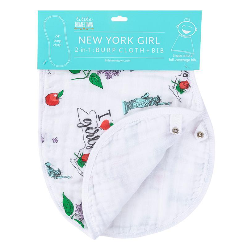 Baby Burp Cloth & Bib Combo:  New York Girl-thumbmail-2