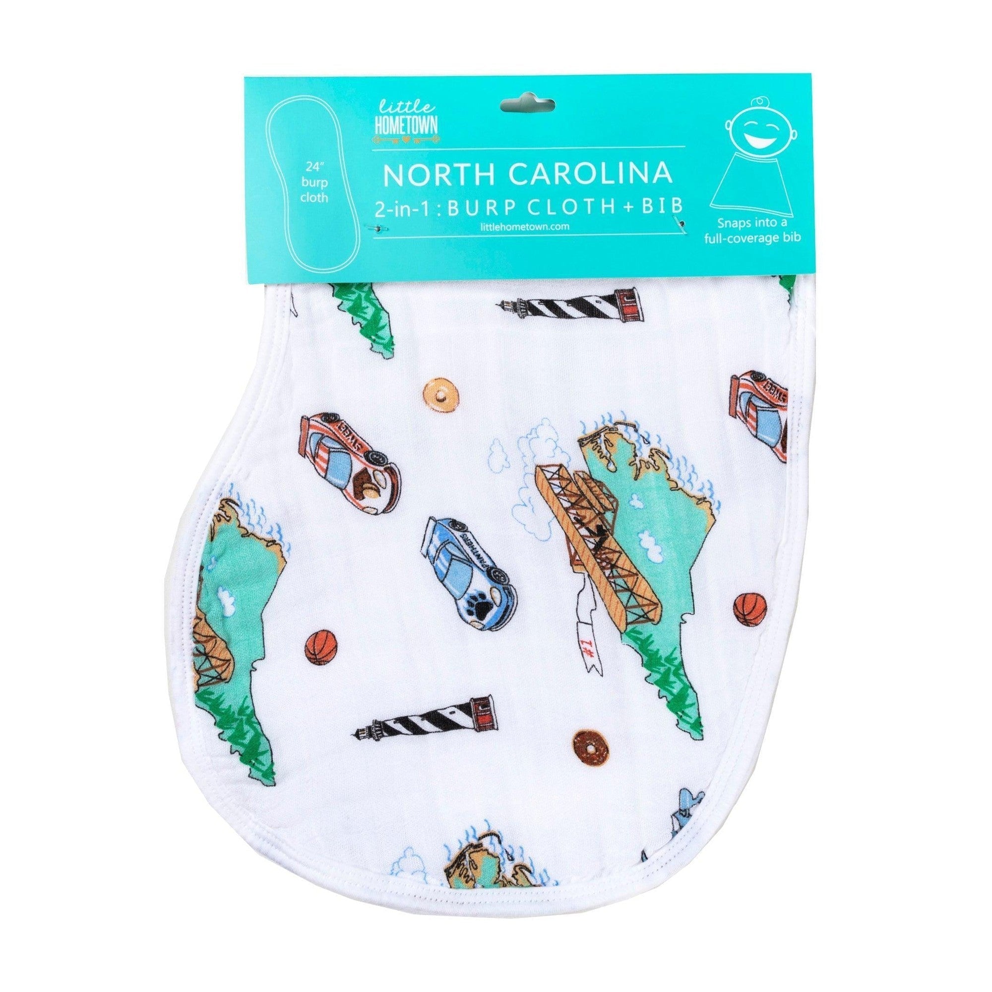 Baby Burp Cloth & Bib Combo: North Carolina Baby-thumbmail-1