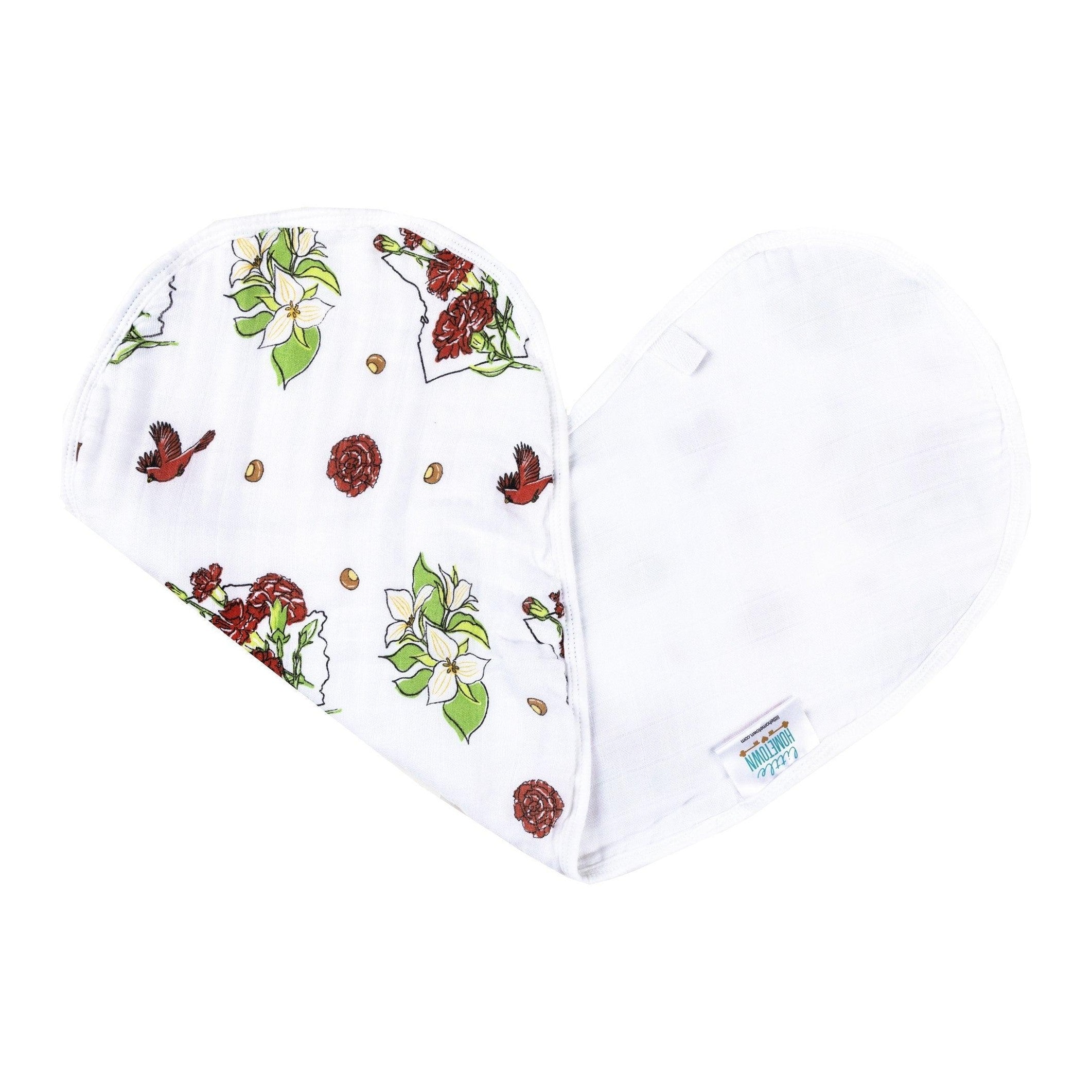 Baby Burp Cloth & Bib Combo Ohio Baby (Floral)-thumbmail-1