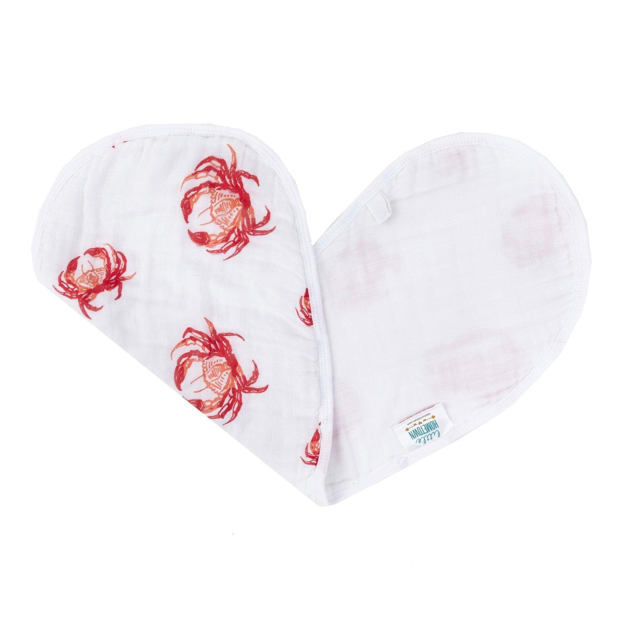 Baby Burp Cloth & Bib Combo: Pink Crab-thumbmail-2