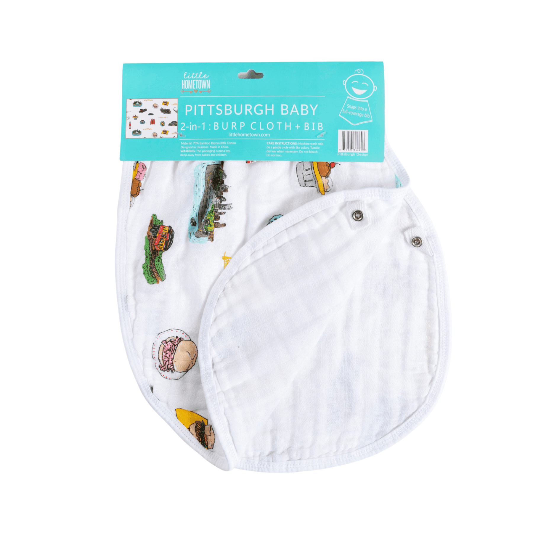 Baby Burp Cloth & Bib Combo:  Pittsburgh-thumbmail-9