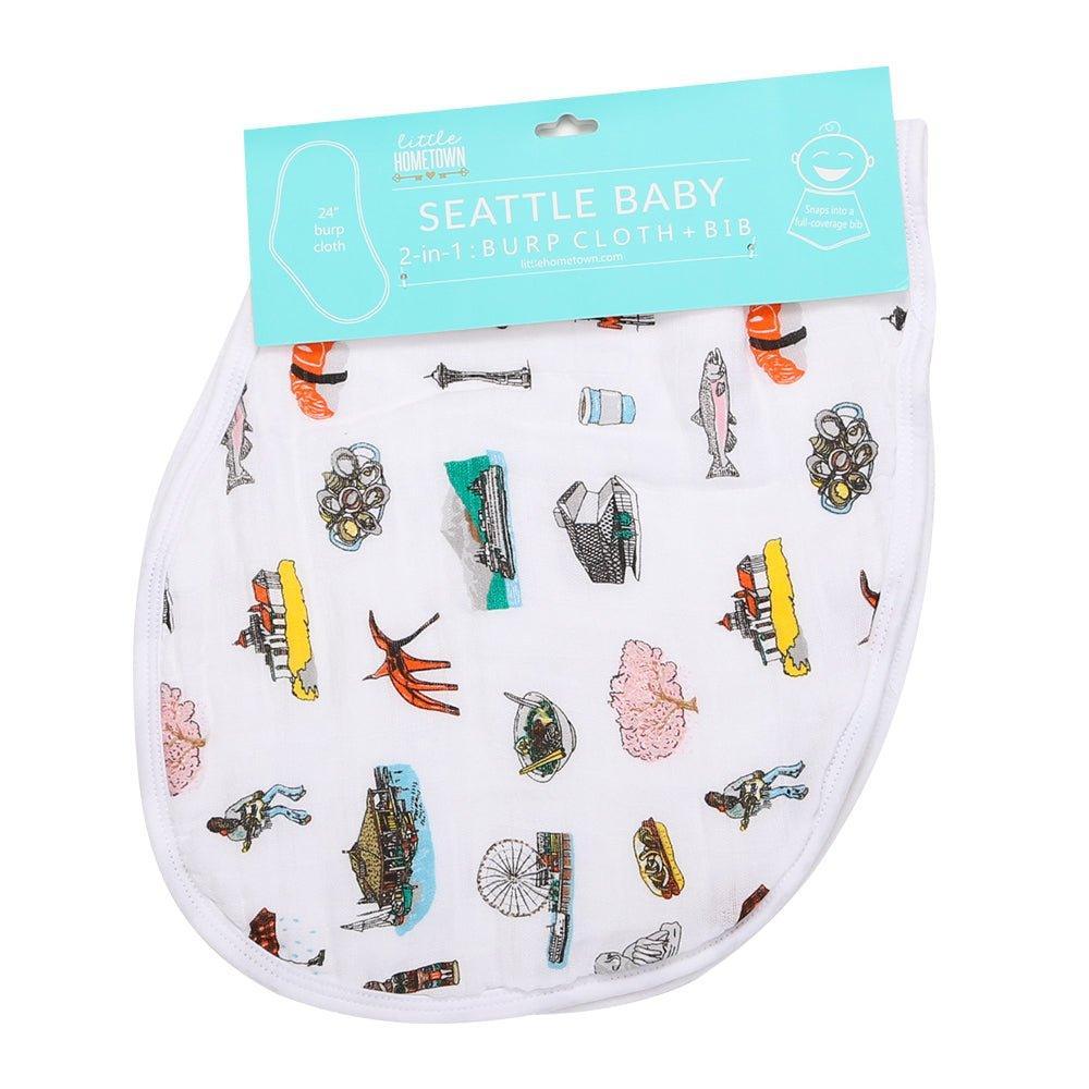Baby Burp Cloth & Bib Combo: Seattle-thumbmail-3