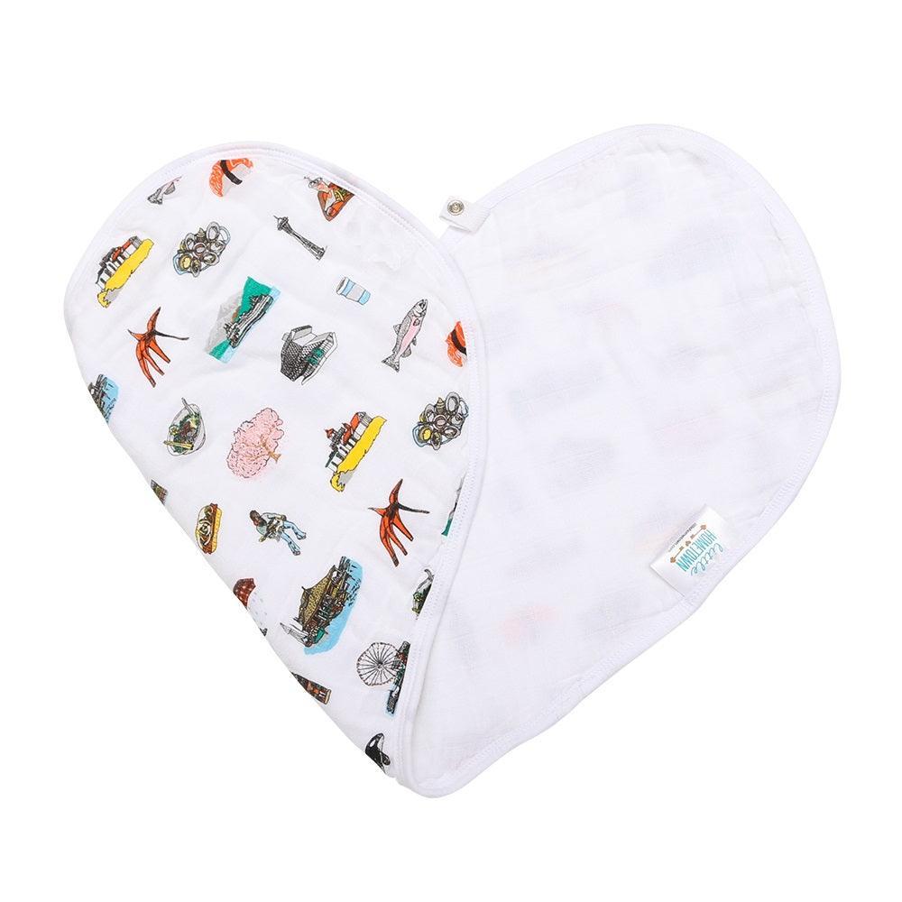 Baby Burp Cloth & Bib Combo: Seattle-thumbmail-1
