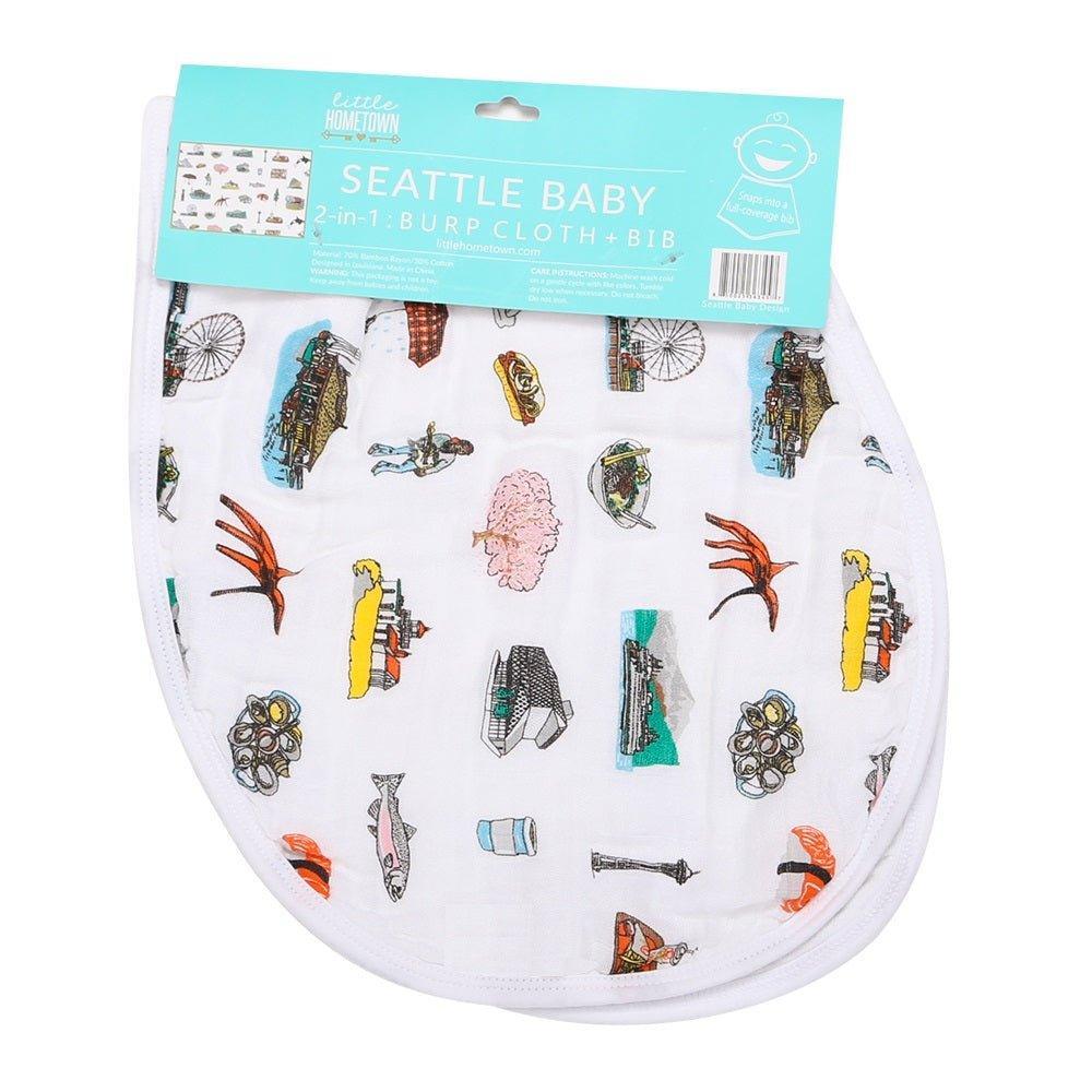 Baby Burp Cloth & Bib Combo: Seattle-thumbmail-2