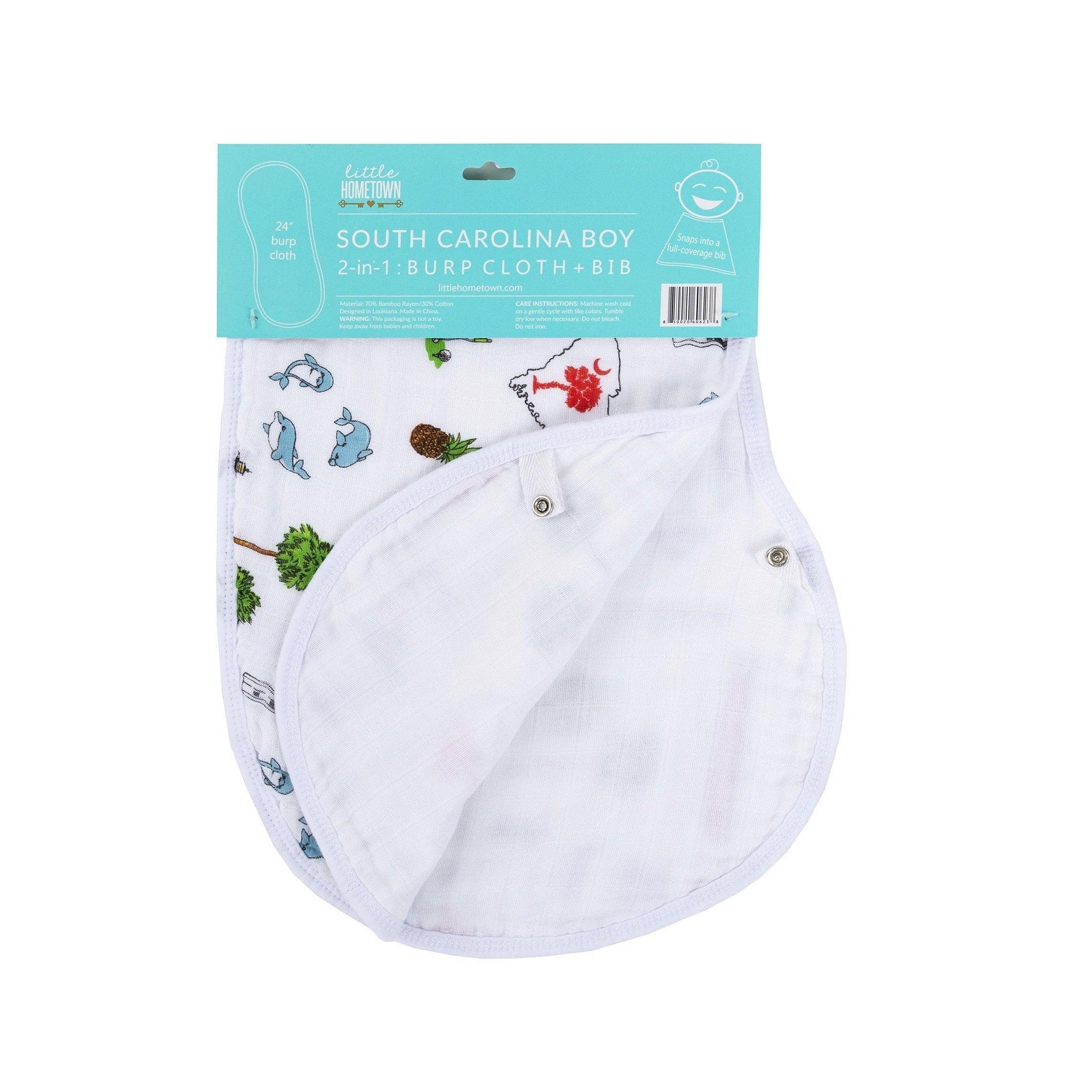 Baby Burp Cloth & Bib Combo: South Carolina Boy-thumbmail-3