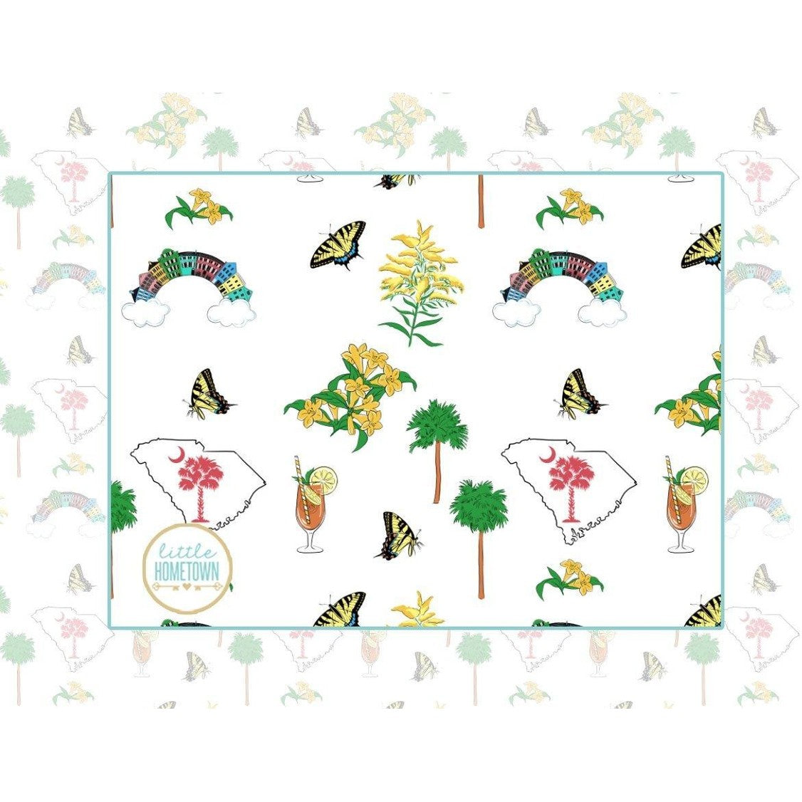 Baby Burp Cloth & Bib Combo: South Carolina Girl-thumbmail-2