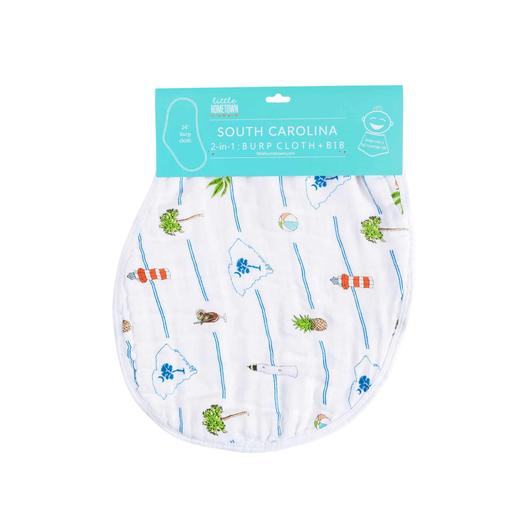 Baby Burp Cloth & Bib Combo: South Carolina-thumbmail-3