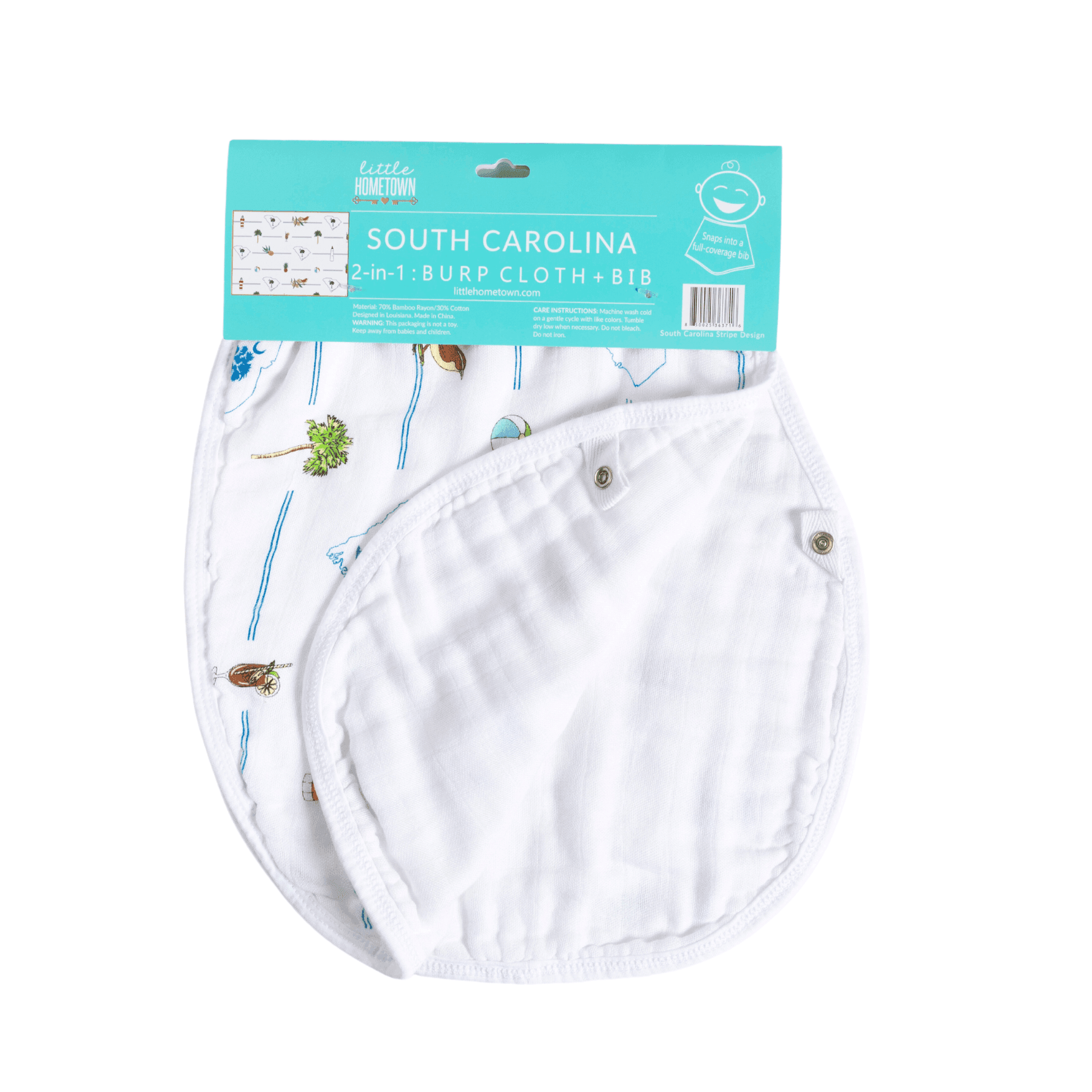 Baby Burp Cloth & Bib Combo: South Carolina-thumbmail-5