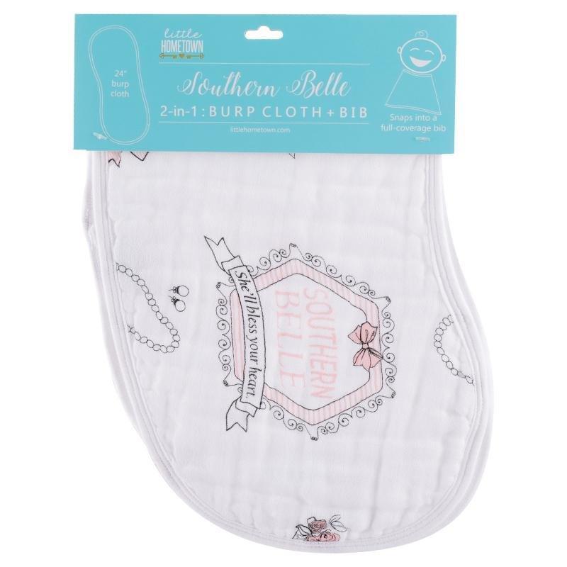 Baby Burp Cloth & Bib Combo:  Southern Belle-thumbmail-2