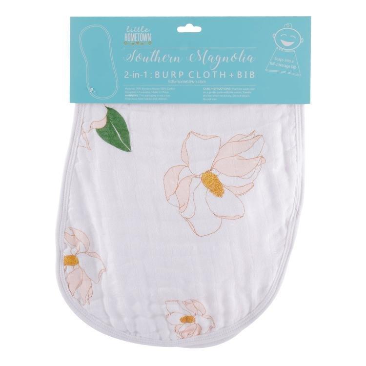 Baby Burp Cloth & Bib Combo: Southern Magnolia-thumbmail-1