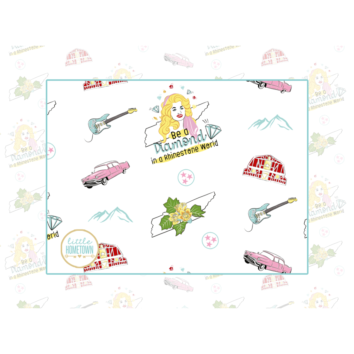 Baby Burp Cloth & Bib Combo:  Tennessee Baby (Floral)-thumbmail-2