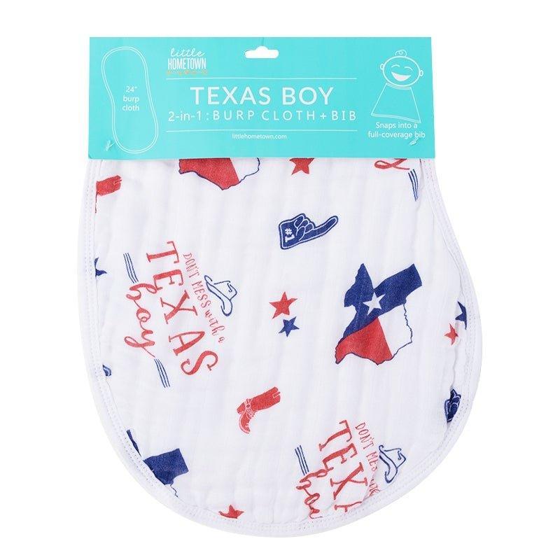 Baby Burp Cloth & Bib Combo: Texas Boy-thumbmail-1