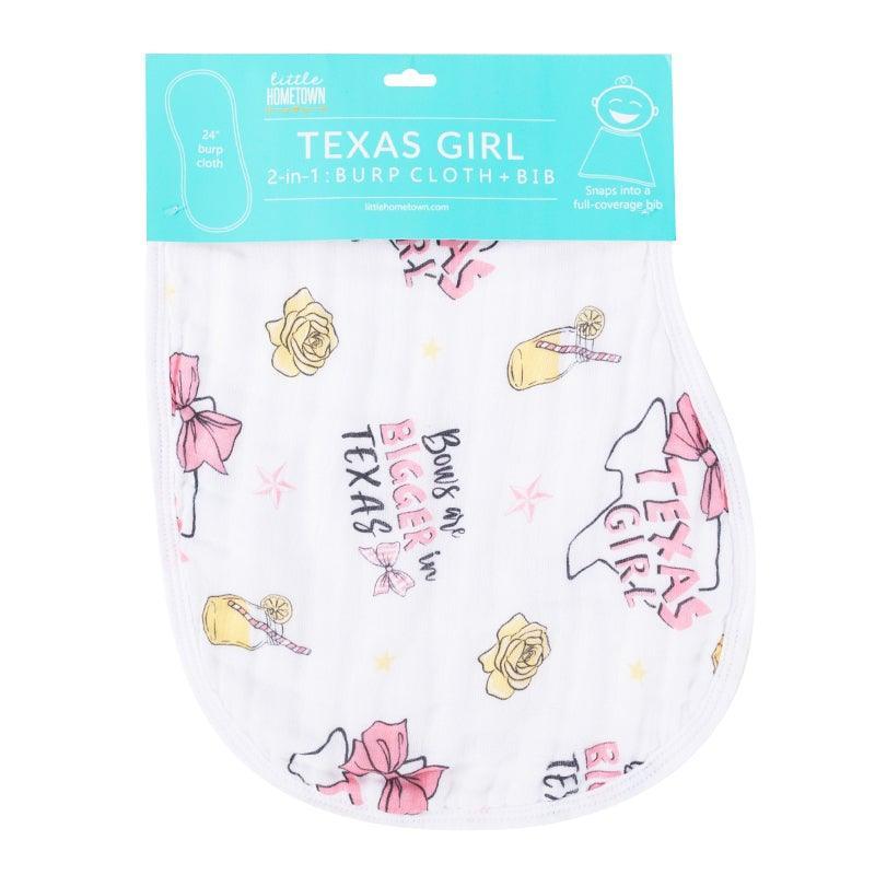 Baby Burp Cloth & Bib Combo: Texas Girl-thumbmail-1