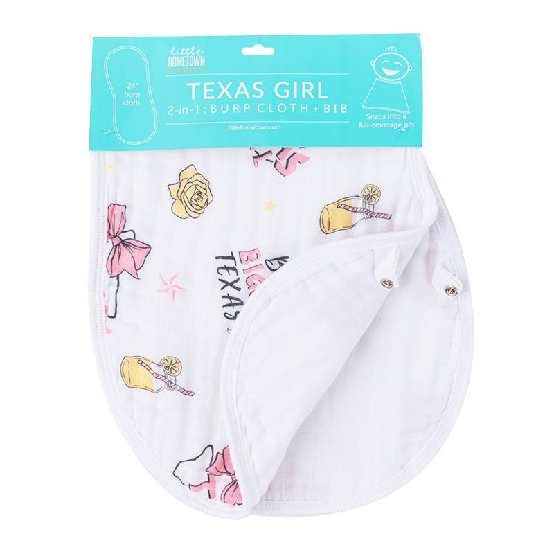Baby Burp Cloth & Bib Combo: Texas Girl-thumbmail-2