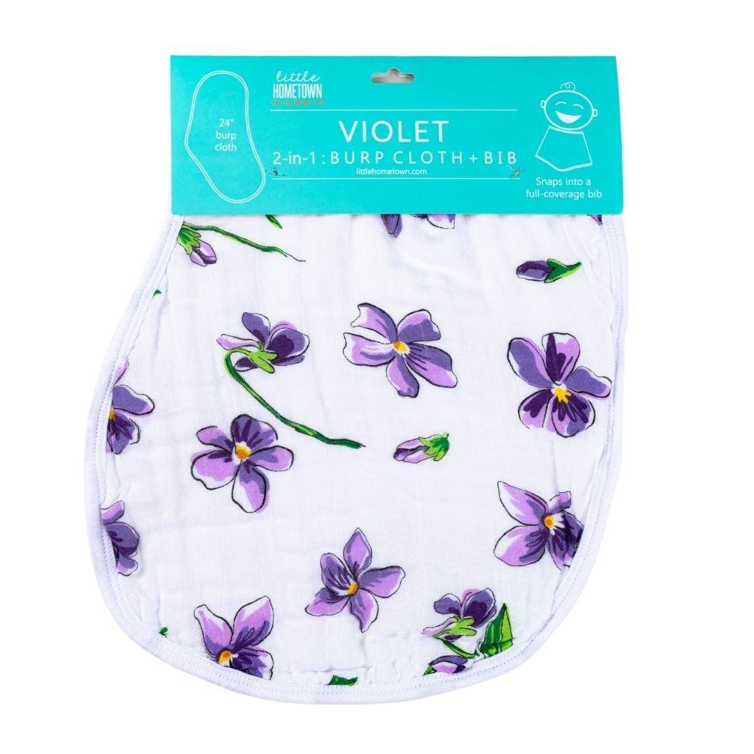 Baby Burp Cloth & Bib Combo: Violet-thumbmail-3
