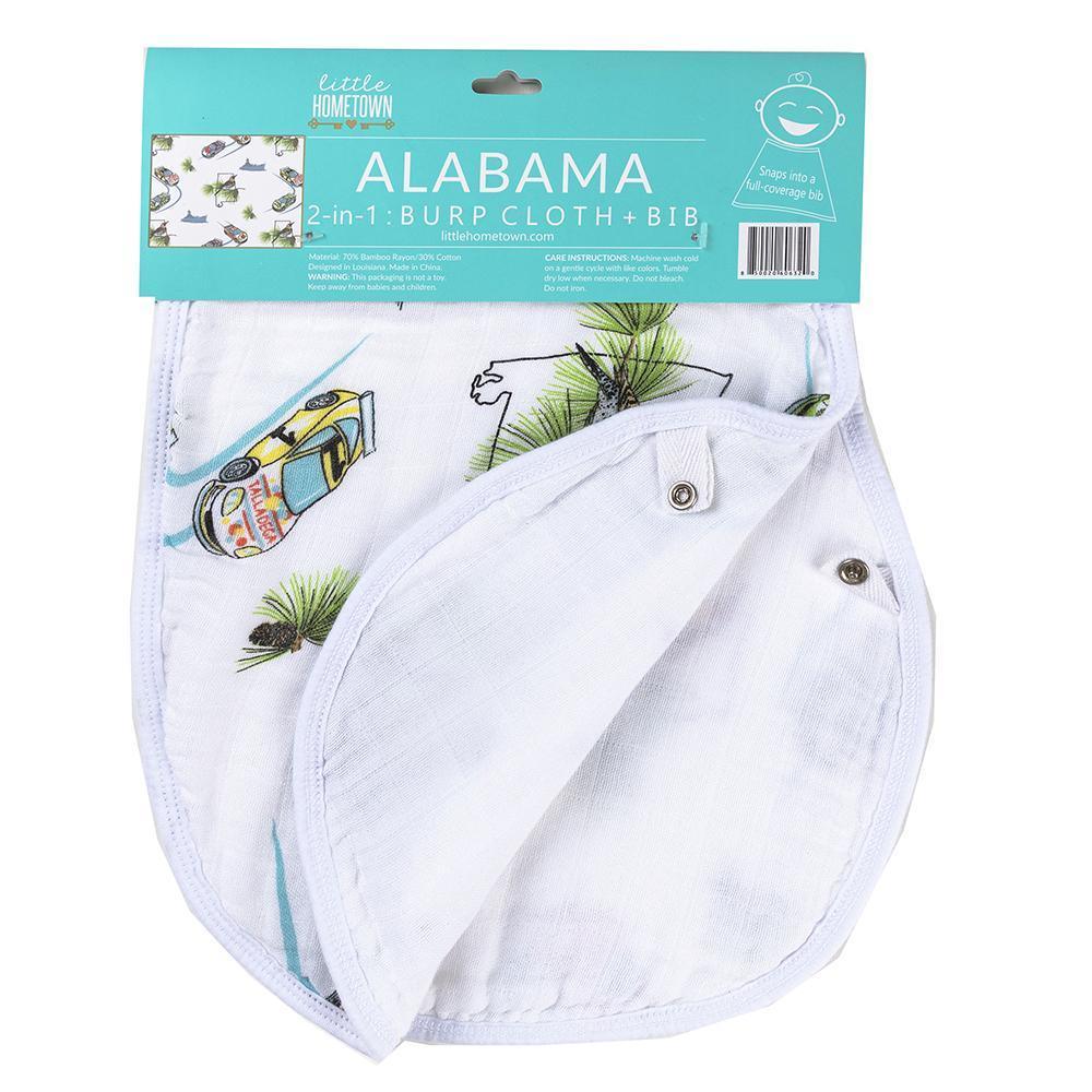 Baby Burp Cloth and Wraparound Bib (Alabama Baby)-thumbmail-3