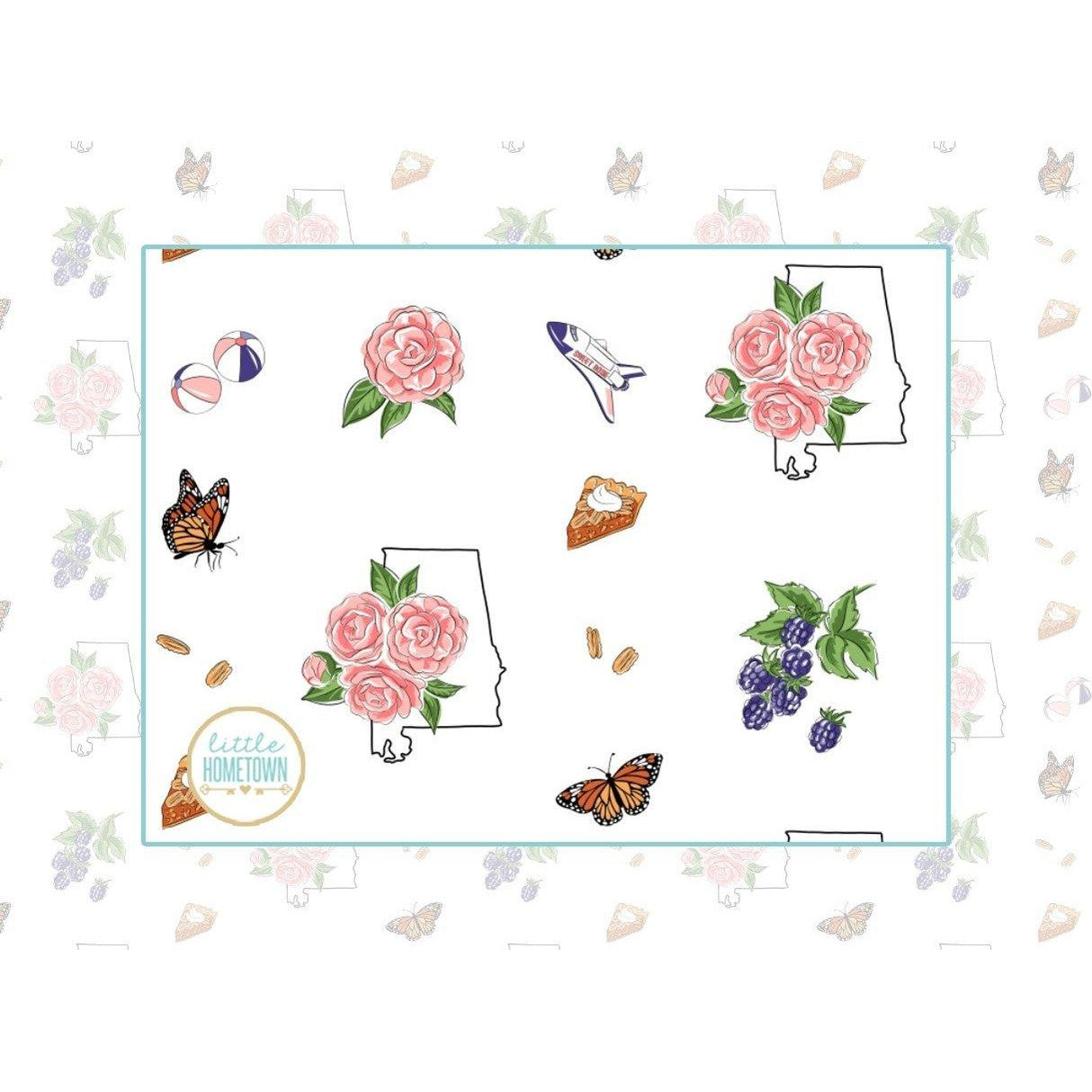 Baby Burp Cloth and Wraparound Bib (Alabama Floral)-thumbmail-4