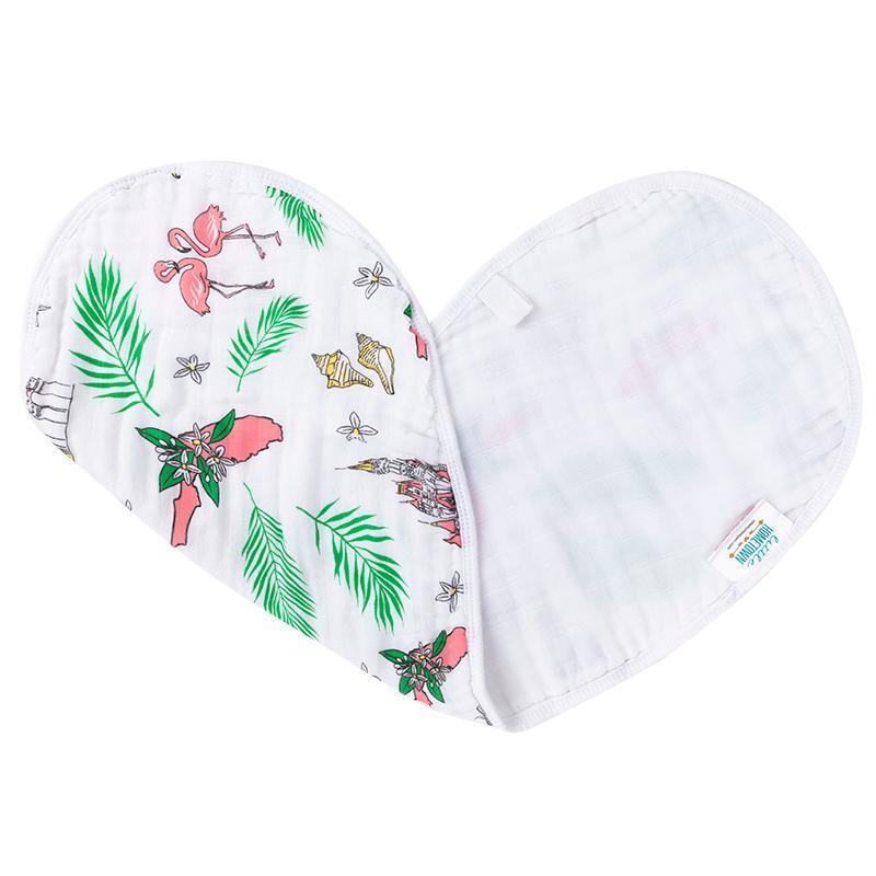 Baby Burp Cloth and Wraparound Bib (Florida Floral)-thumbmail-2