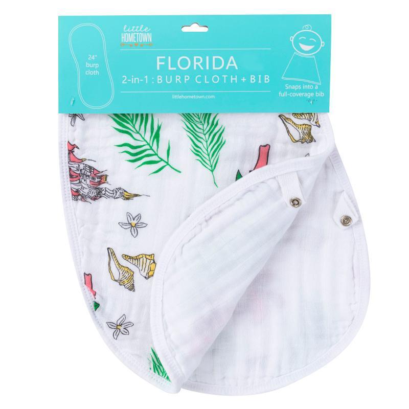 Baby Burp Cloth and Wraparound Bib (Florida Floral)-thumbmail-3