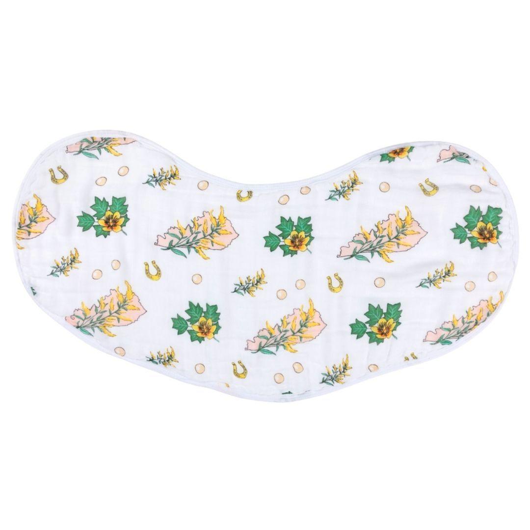 Baby Burp Cloth and Wraparound Bib (Kentucky Floral)-thumbmail-1