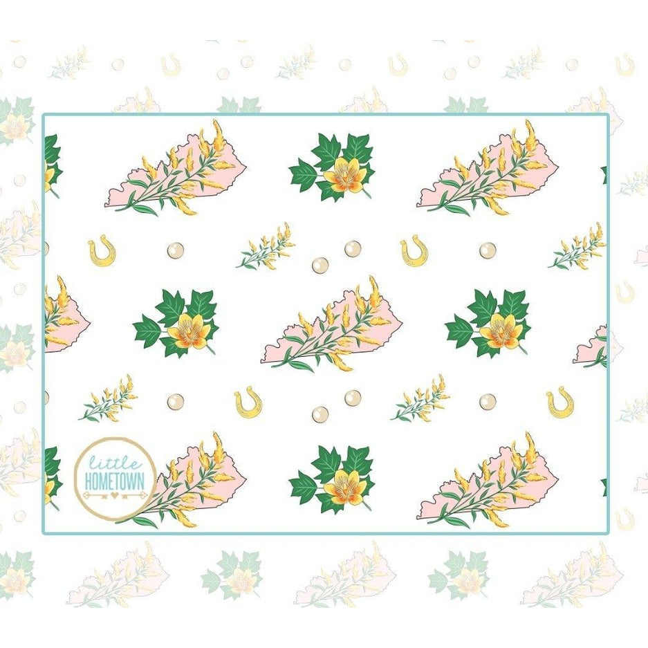 Baby Burp Cloth and Wraparound Bib (Kentucky Floral)-thumbmail-3