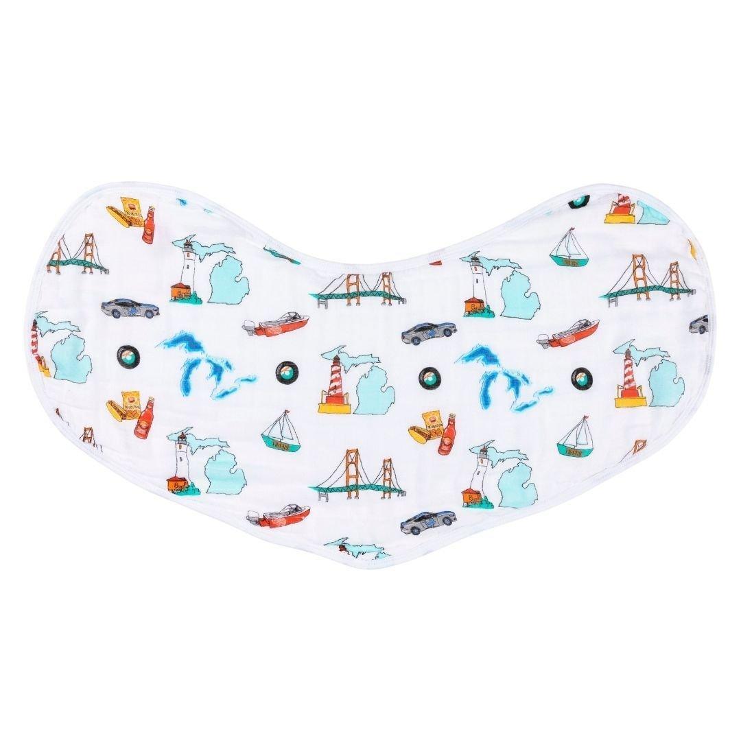 Baby Burp Cloth and Wraparound Bib (Michigan Baby)-thumbmail-6
