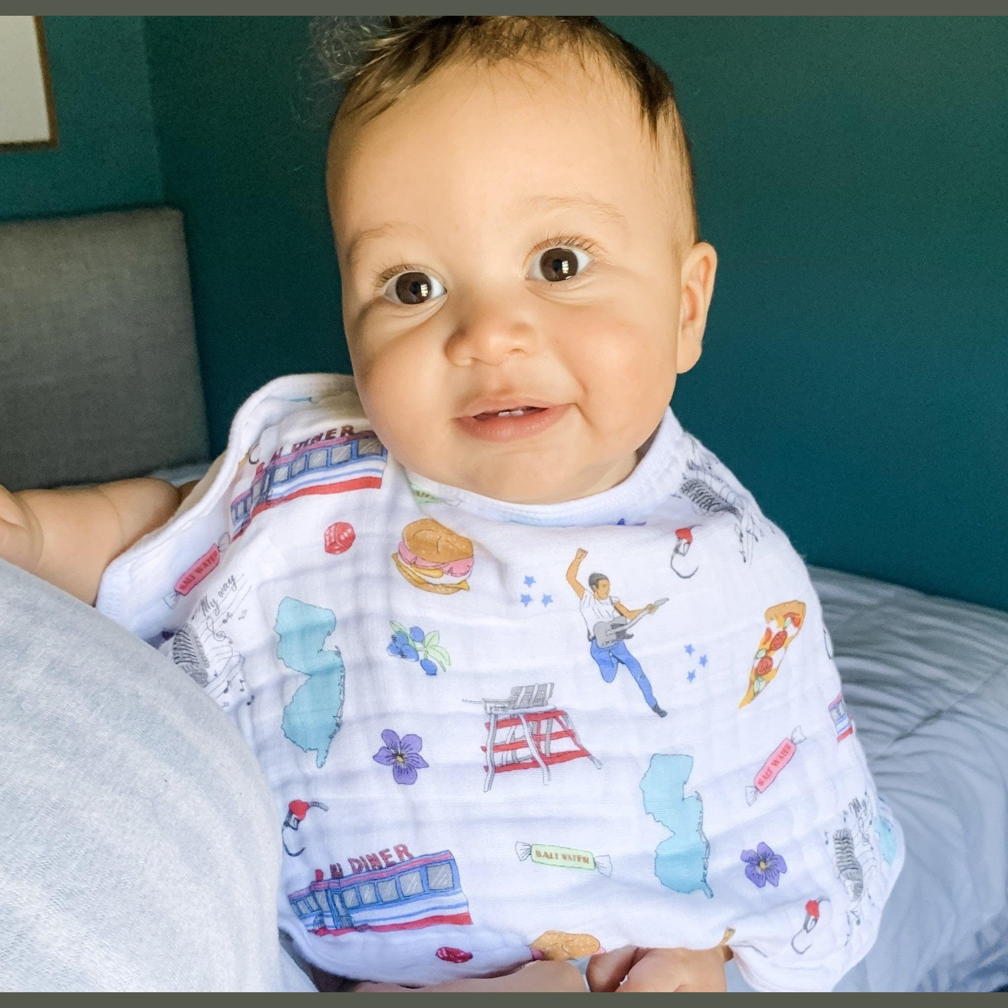 Baby Burp Cloth and Wraparound Bib (New Jersey Baby)-thumbmail-2