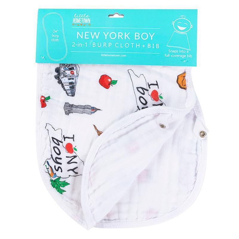 Baby Burp Cloth and Wraparound Bib:  New York Boy-thumbmail-3