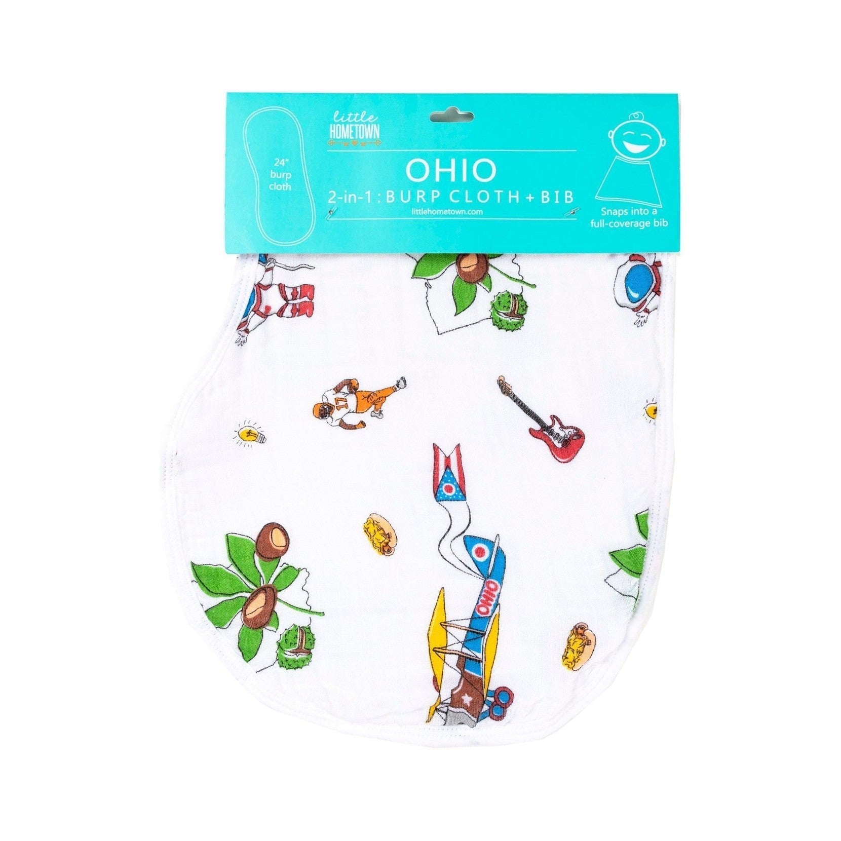 Baby Burp Cloth and Wraparound Bib Ohio Baby-thumbmail-3
