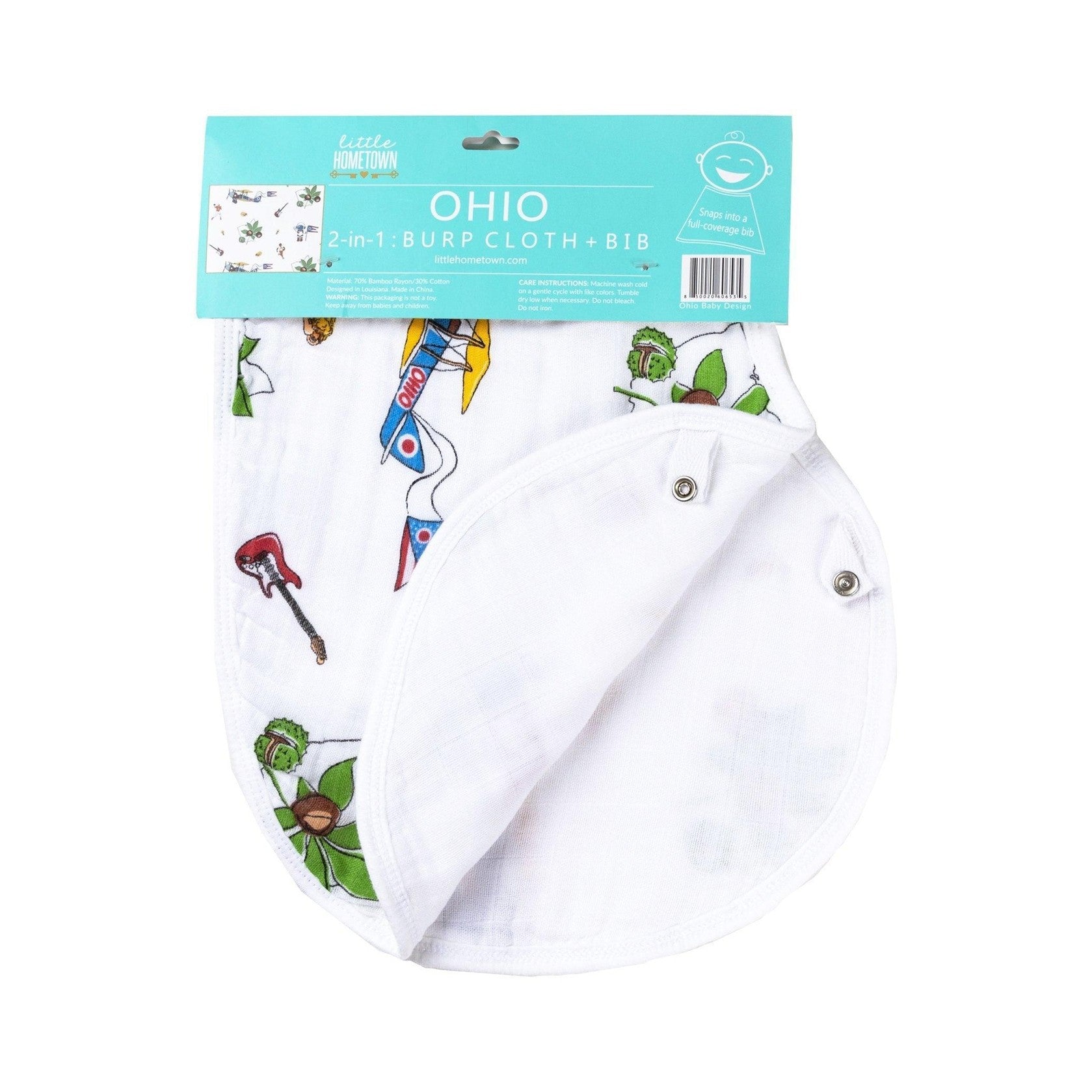 Baby Burp Cloth and Wraparound Bib Ohio Baby-thumbmail-5