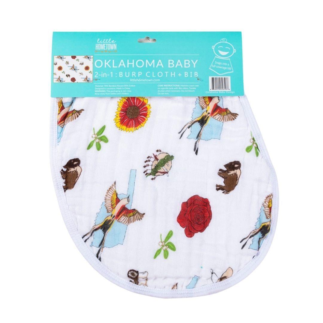 Baby Burp Cloth and Wraparound Bib:  Oklahoma Baby-thumbmail-2