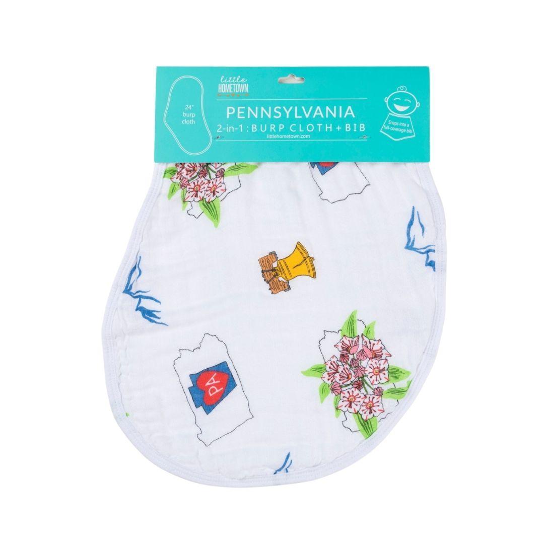 Baby Burp Cloth and Wraparound Bib: Pennsylvania Baby-thumbmail-3