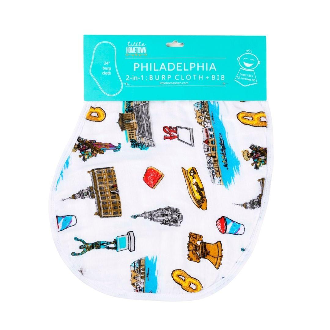 Baby Burp Cloth and Wraparound Bib (Philadelphia Baby)-thumbmail-5