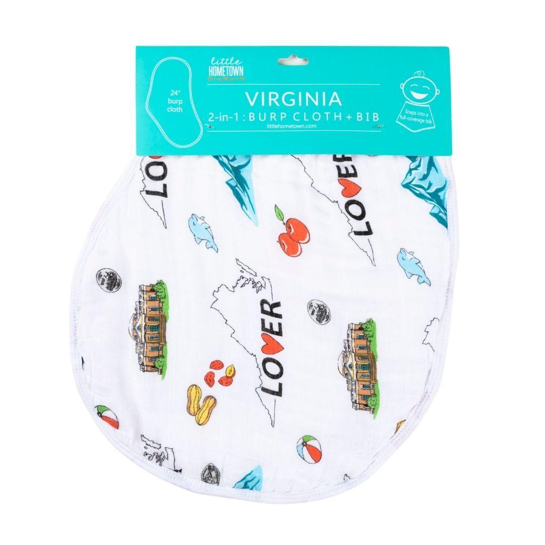 Baby Burp Cloth and Wraparound Bib (Virginia Baby)-thumbmail-2