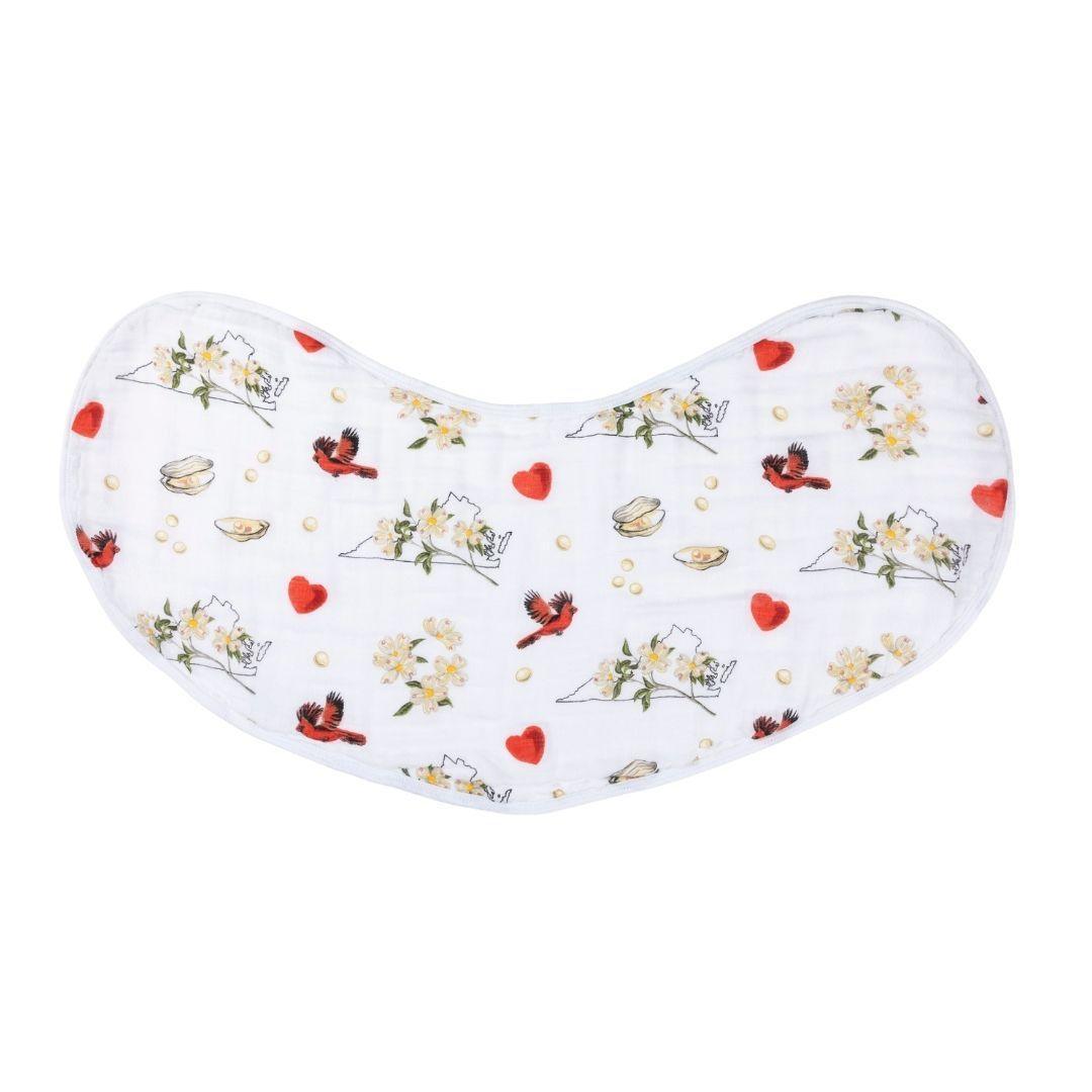 Baby Burp Cloth and Wraparound Bib (Virginia Floral)-thumbmail-2