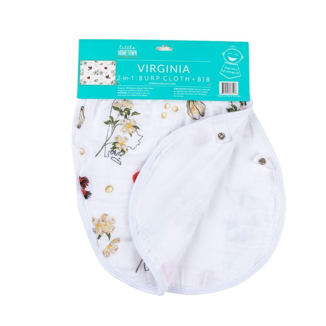 Baby Burp Cloth and Wraparound Bib (Virginia Floral)-thumbmail-4