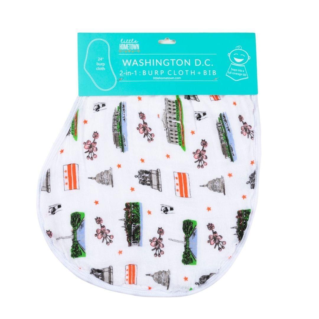 Baby Burp Cloth and Wraparound Bib (Washington DC)-thumbmail-1
