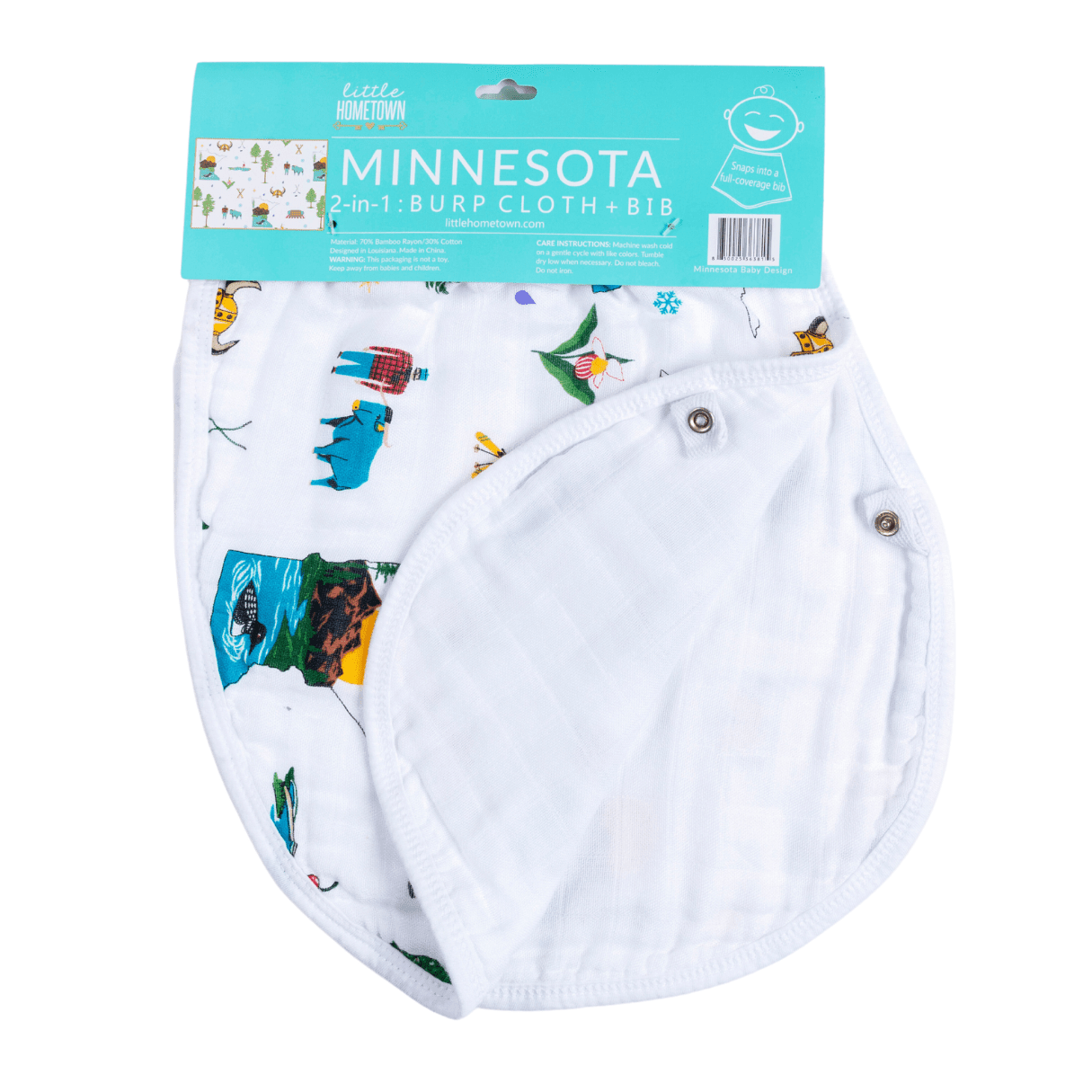 Baby Burp Cloth & Bib Combo: Minnesota-thumbmail-5
