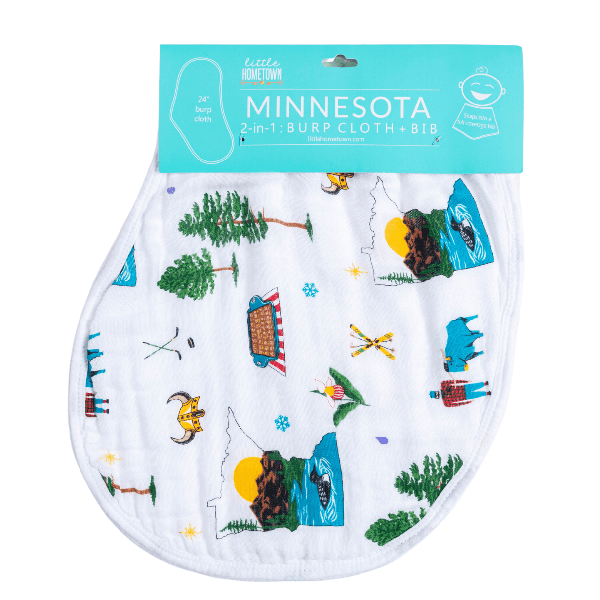 Baby Burp Cloth & Bib Combo: Minnesota-thumbmail-3