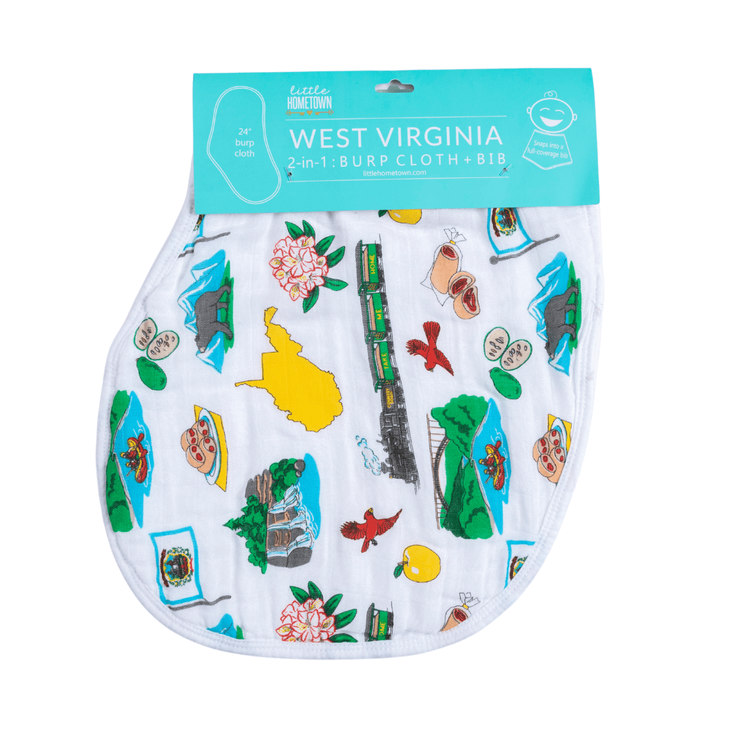 Baby Burp Cloth & Bib Combo: West Virginia-thumbmail-3