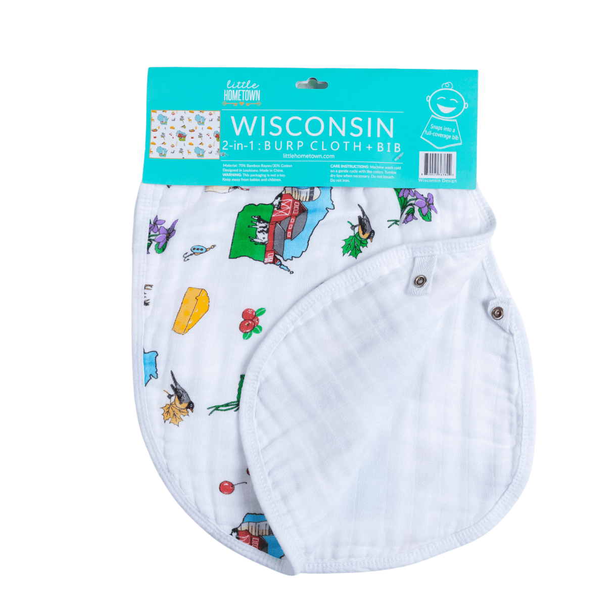 Baby Burp Cloth & Bib Combo: Wisconsin-thumbmail-4