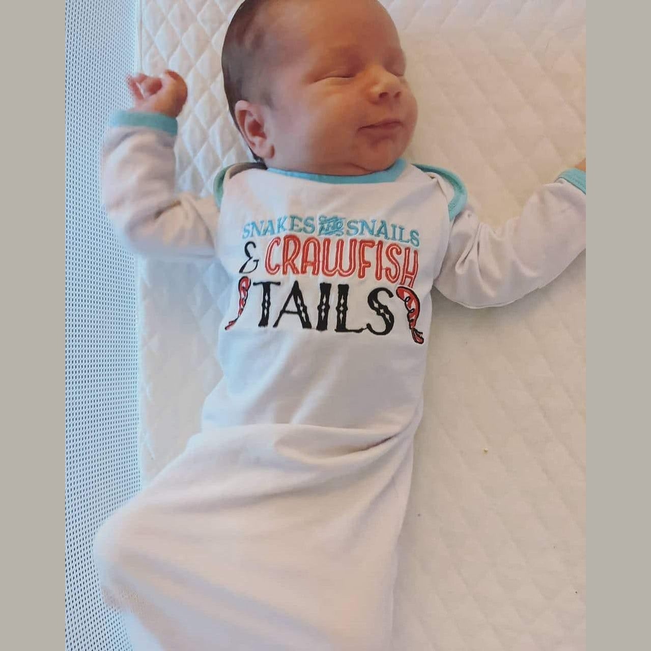 Baby Gown (0-3 Months): Snakes and Snails and Crawfish Tails-thumbmail-6