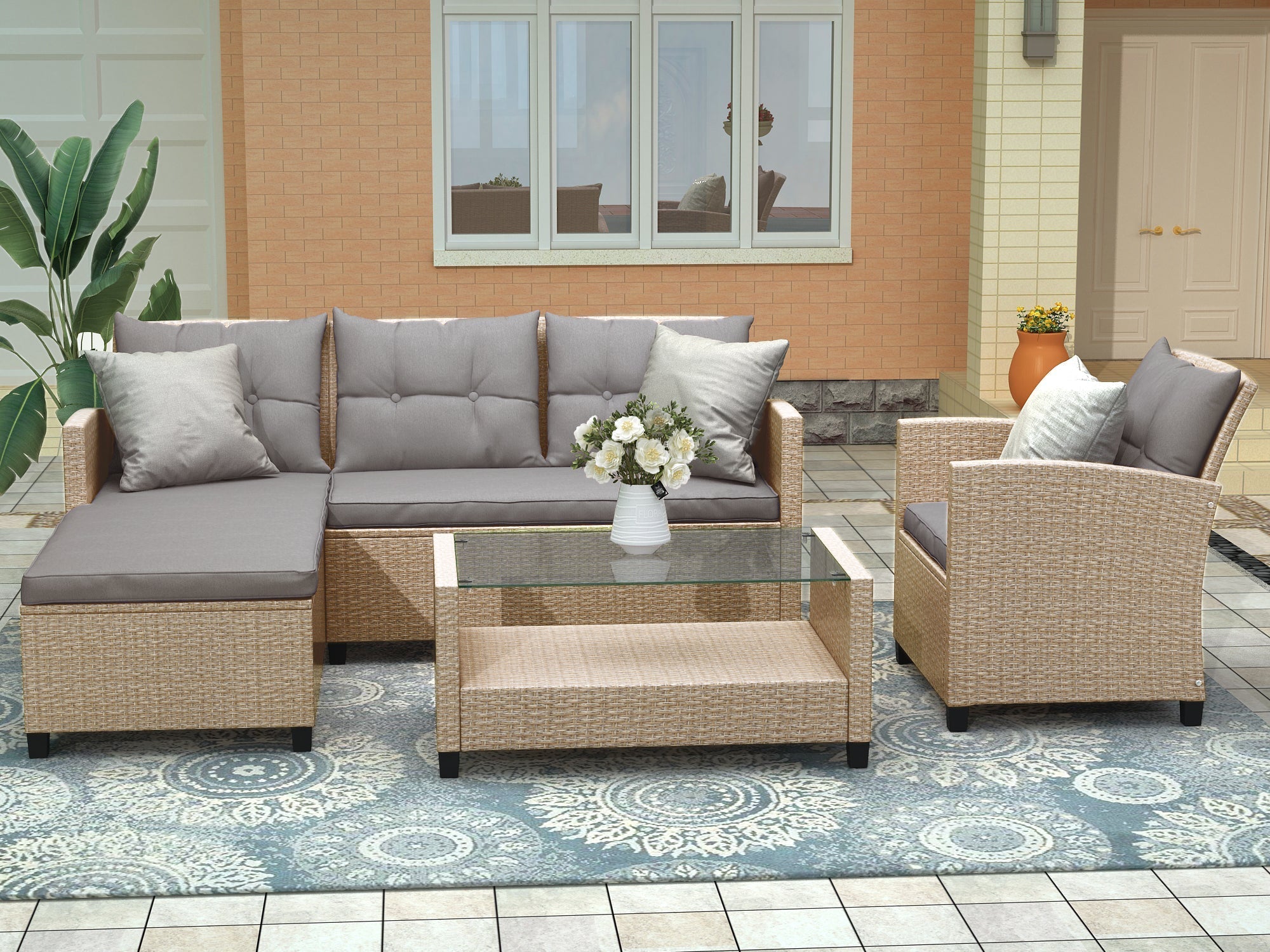 Set of 4 Piece Outdoor, Patio Furniture-thumbmail-2
