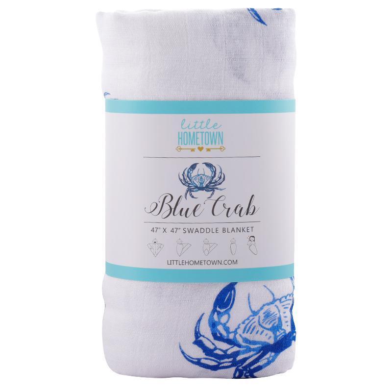 Blue Crab Baby Muslin Swaddle Blanket-thumbmail-1