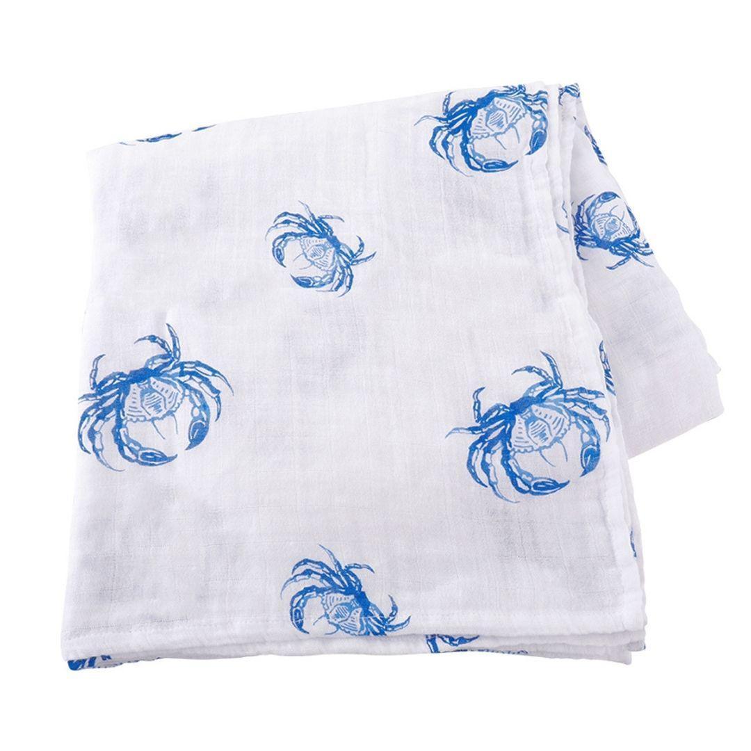 Blue Crab Baby Muslin Swaddle Blanket-thumbmail-3