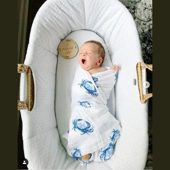 Blue Crab Baby Muslin Swaddle Blanket-thumbmail-8