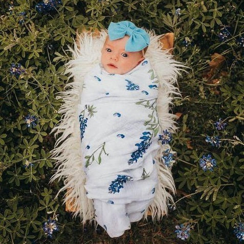 Bluebonnets Baby Muslin Swaddle Blanket-thumbmail-2