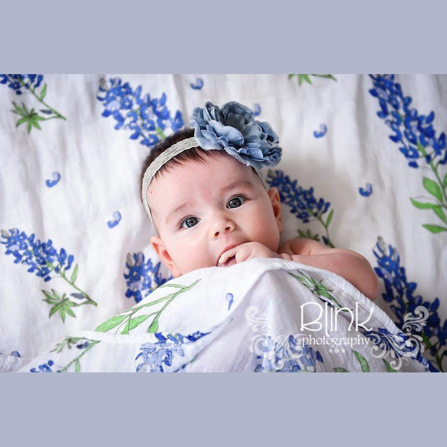 Bluebonnets Baby Muslin Swaddle Blanket-thumbmail-7